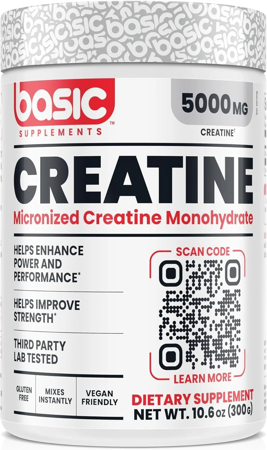 Basic Supplements Creatine Monohydrate | Strength, Power & Recovery Support
