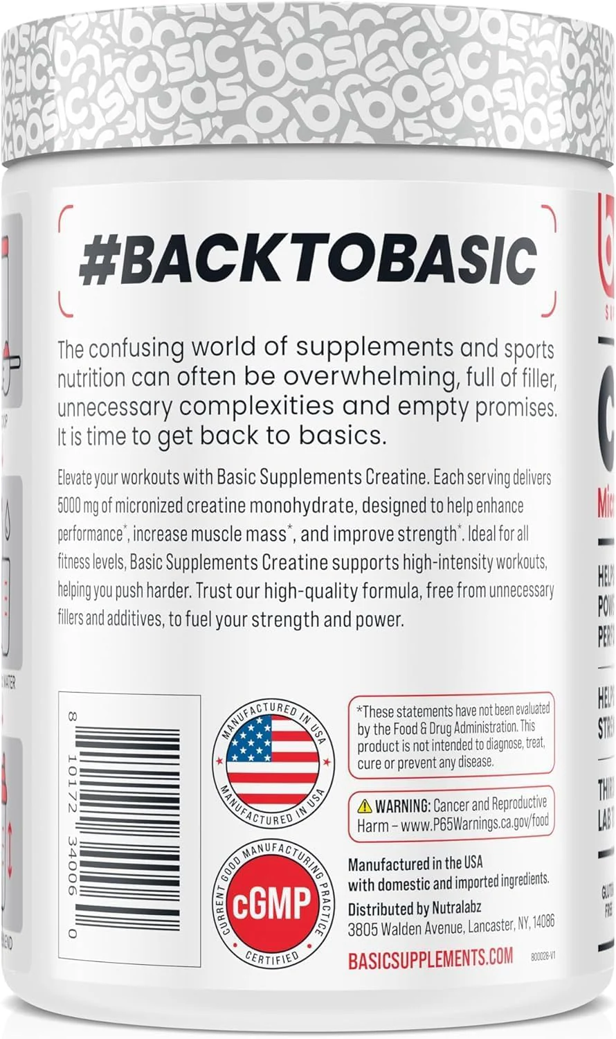 Basic Supplements Creatine Monohydrate | Strength, Power & Recovery Support - Image 2
