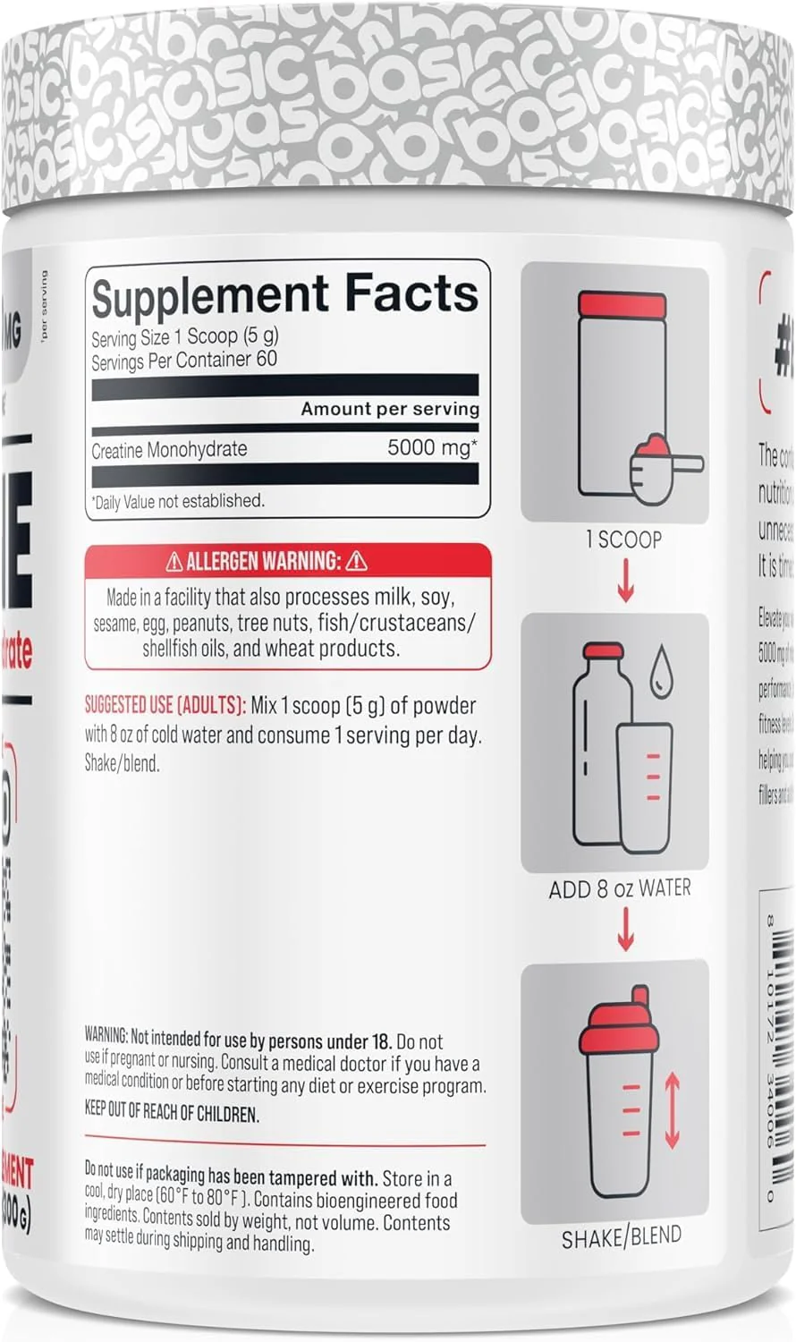 Basic Supplements Creatine Monohydrate | Strength, Power & Recovery Support - Image 3