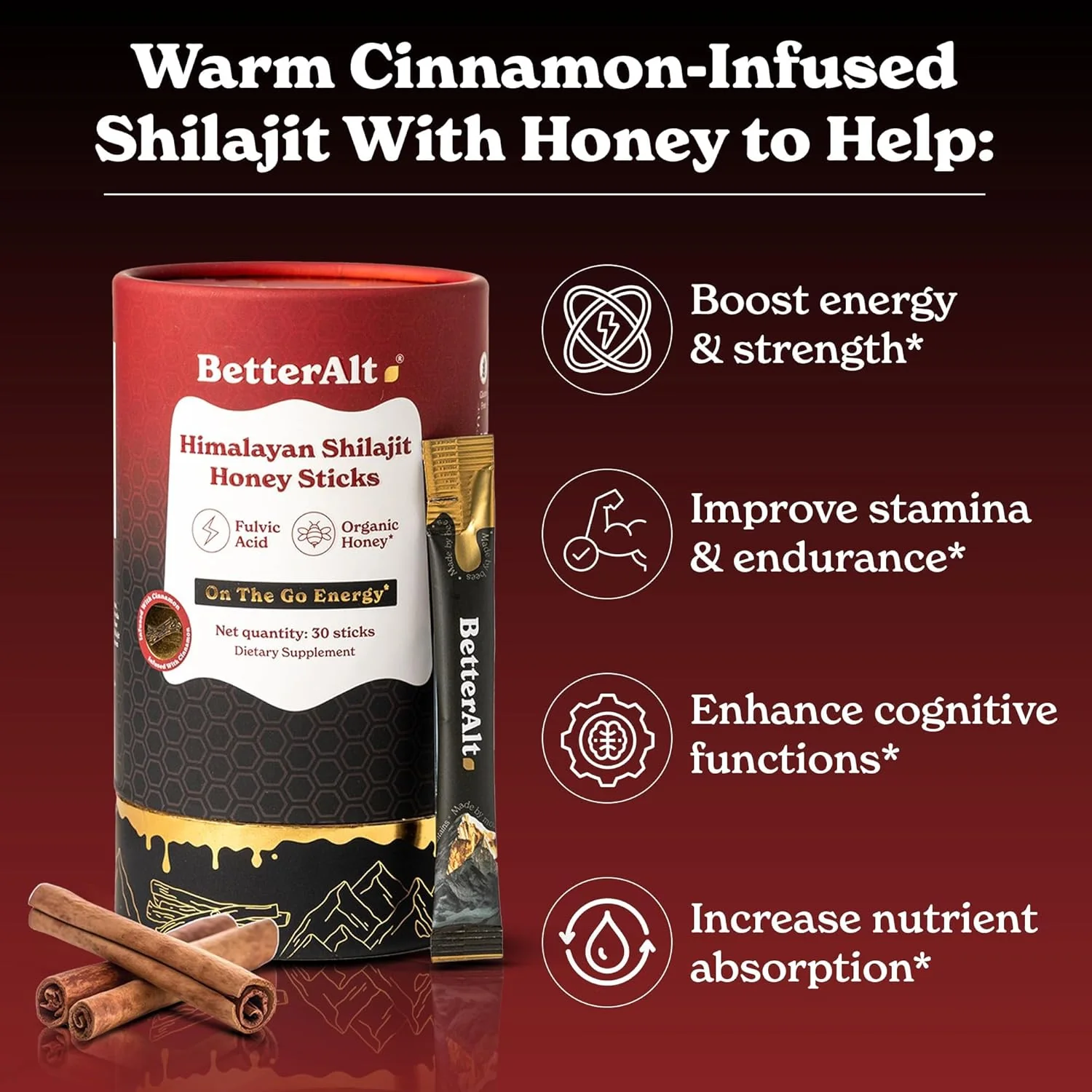 BetterAlt Shilajit Honey Sticks | On-The-Go Energy & Vitality Support - Image 5