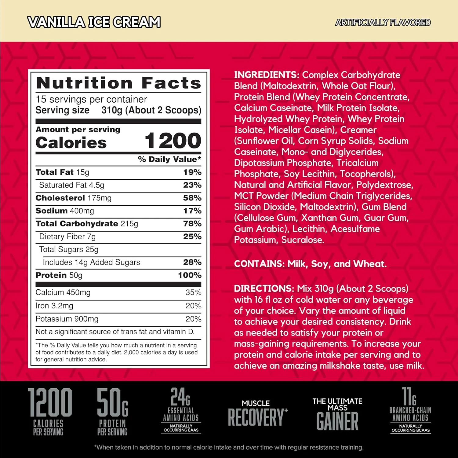 BSN True Mass® 1200 | High Calorie Mass Gainer Protein Powder - Image 5