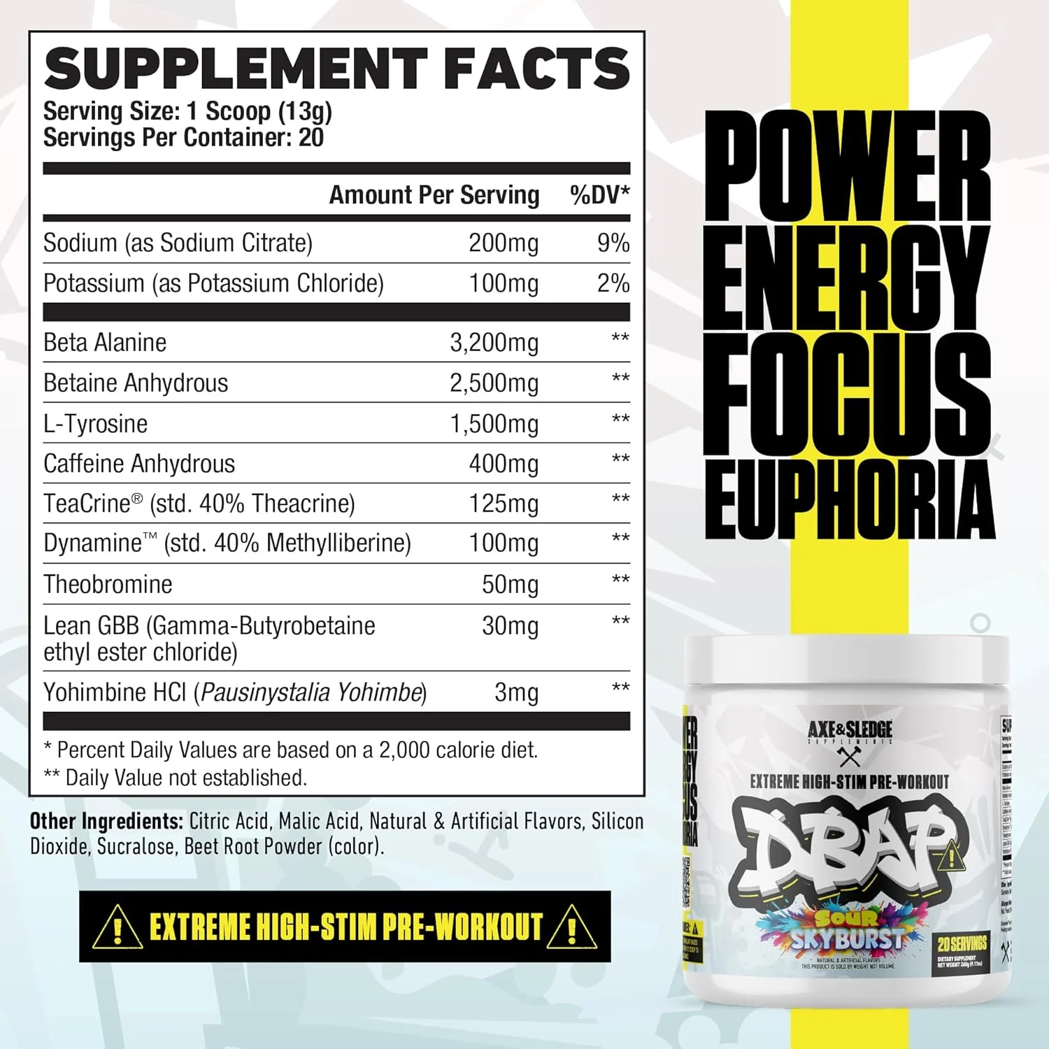 Axe & Sledge DBAP Extreme Pre-Workout V2 | Intense Energy & Focus - Image 4