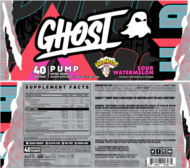 GHOST® Pump V2 | Stim-Free Nitric Oxide & Pump Pre-Workout - Image 4