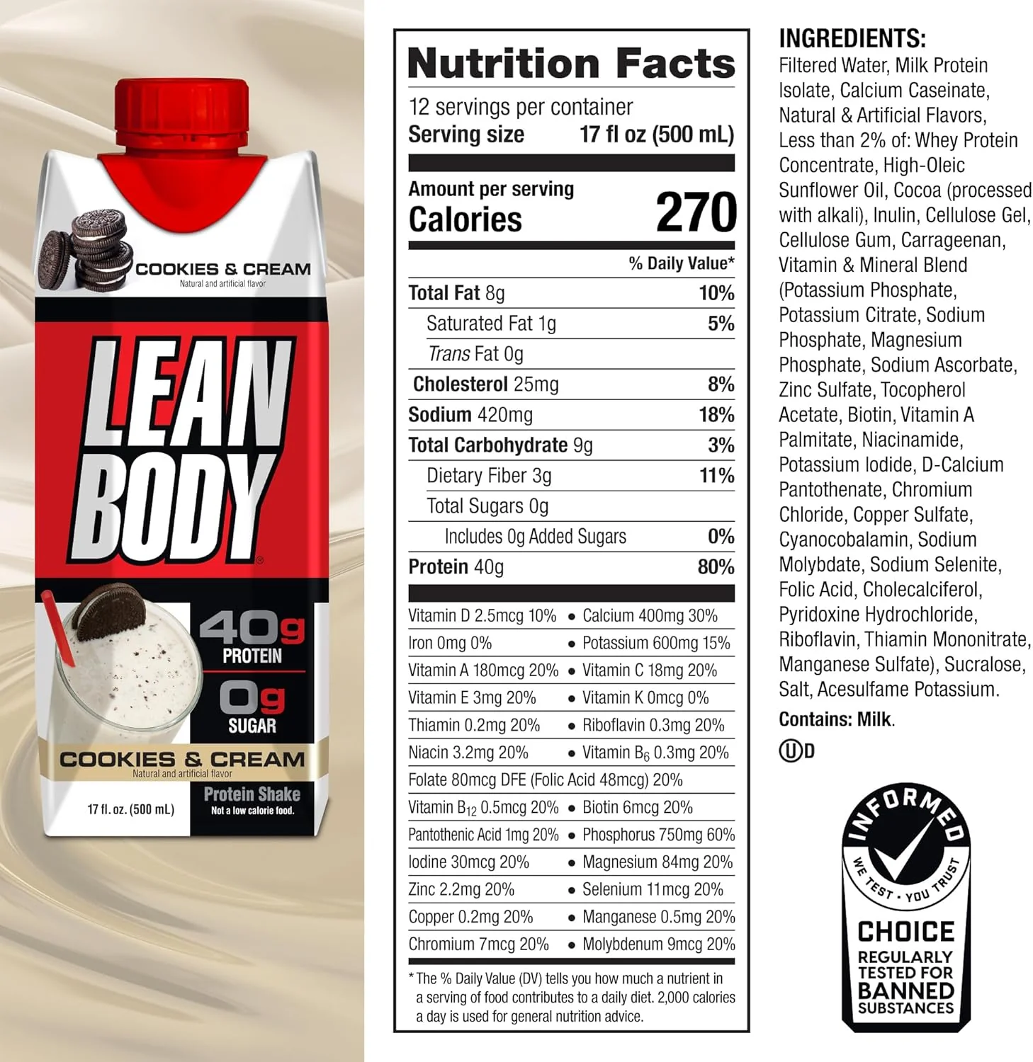 Labrada Lean Body RTD Protein Shake | High Protein Nutrition - Image 4