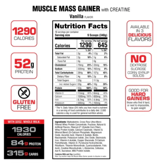 Labrada Muscle Mass Gainer | High Calorie Protein for Size & Strength - Image 4