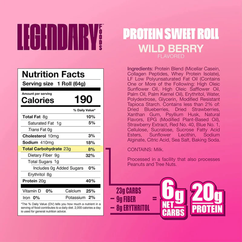 Legendary Foods Protein Sweet Roll | High-Protein, Low-Carb Cinnamon Roll Snack - Image 4