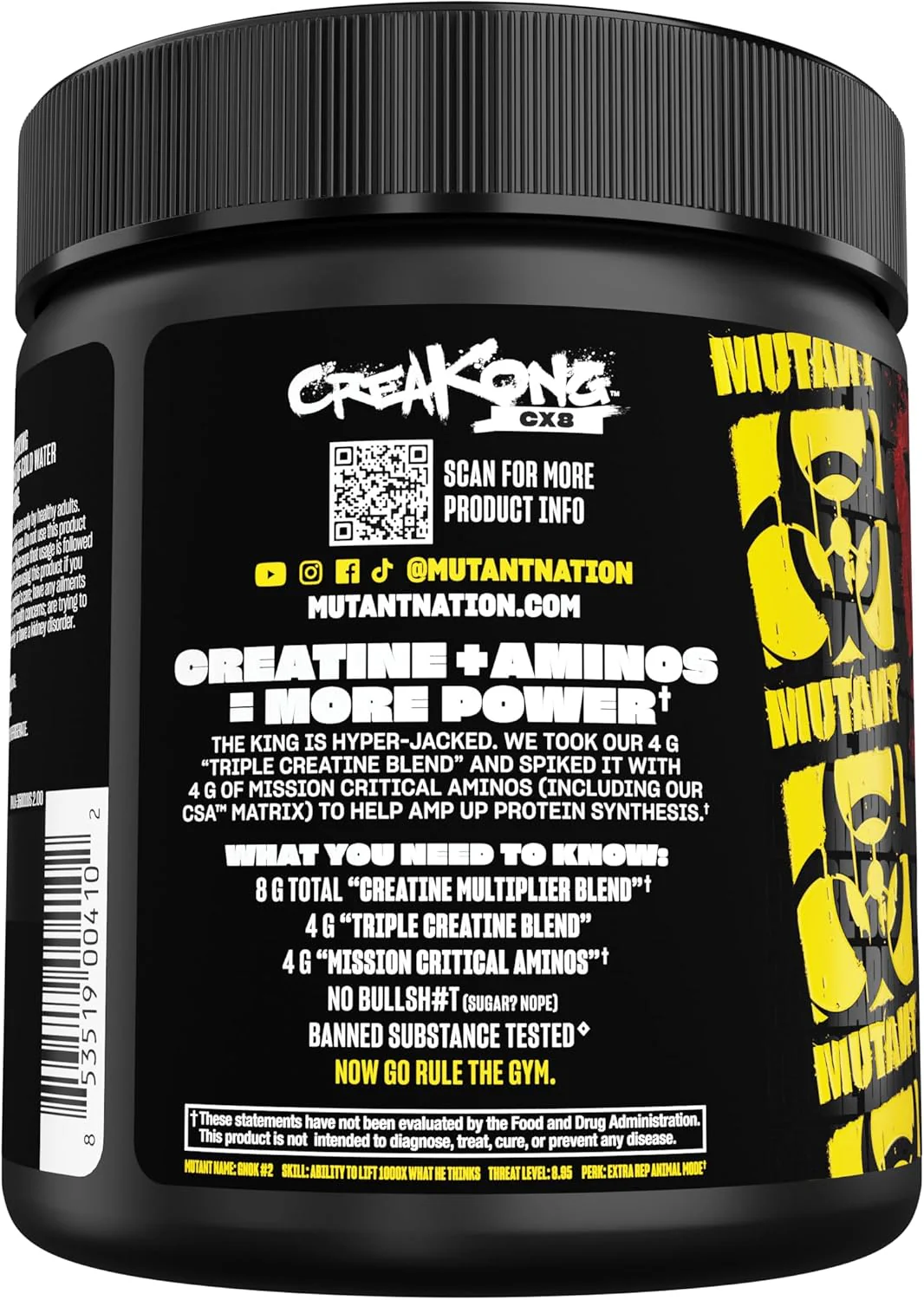 MUTANT Creakong CX8 | 8 Component Creatine Matrix for Strength - Image 3