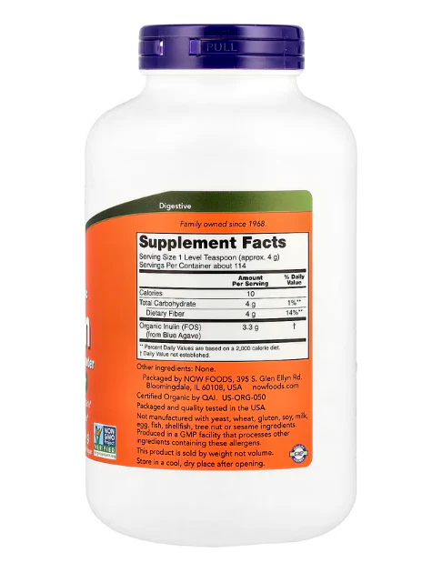 NOW Foods Certified Organic Inulin - Image 4