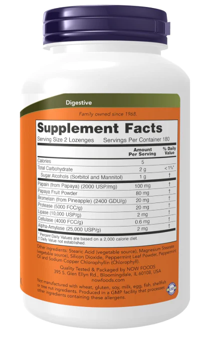 NOW Foods Chewable Papaya Enzymes - Image 4
