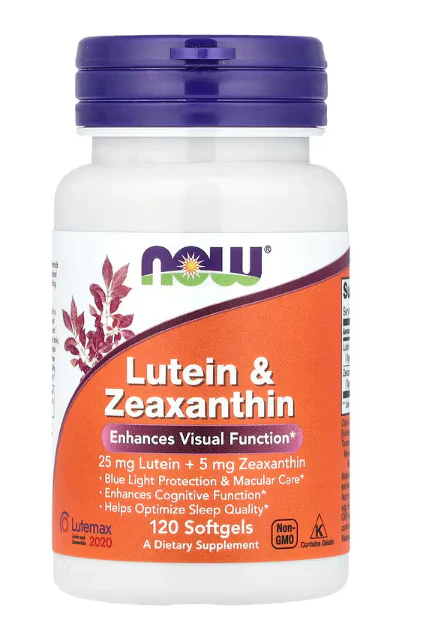 NOW Foods Lutein 25 mg & Zeaxanthin 5 mg Softgels | Eye Health Support - Image 2