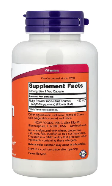 NOW Foods Rutin 450 mg | Sophora Japonica Extract for Antioxidant & Cell Defense - Image 2