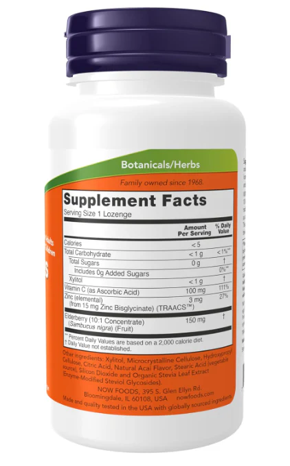 NOW Foods Sambucus Zinc-C Lozenges - Image 2
