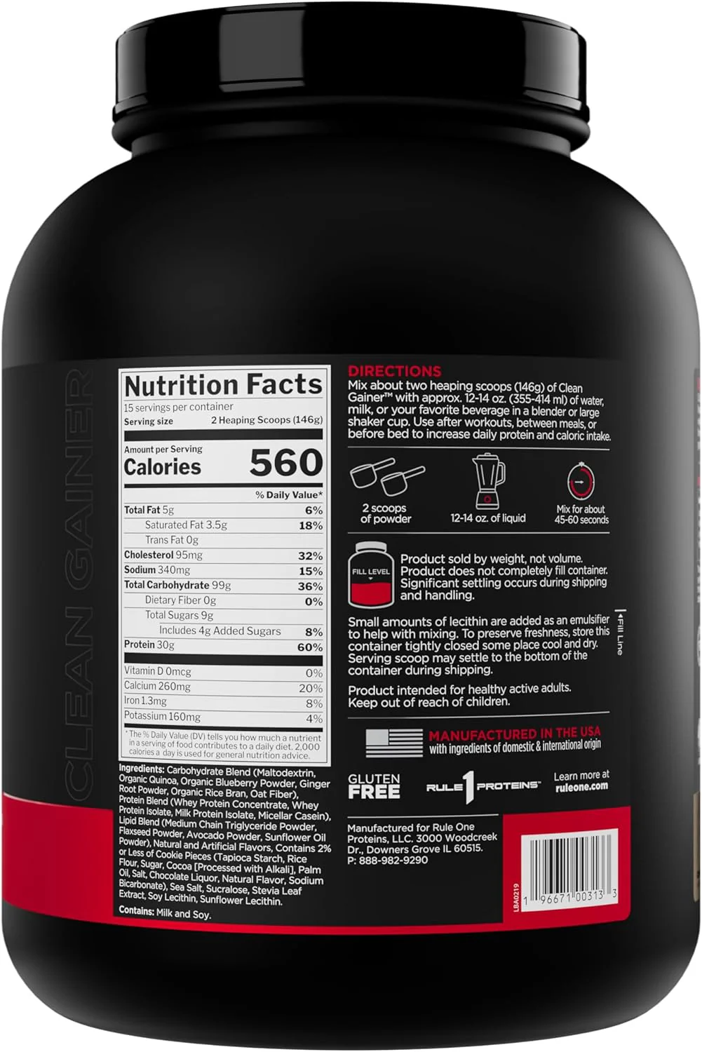 R1 Clean Gainer | Lean Mass Weight Gainer Protein - Image 4
