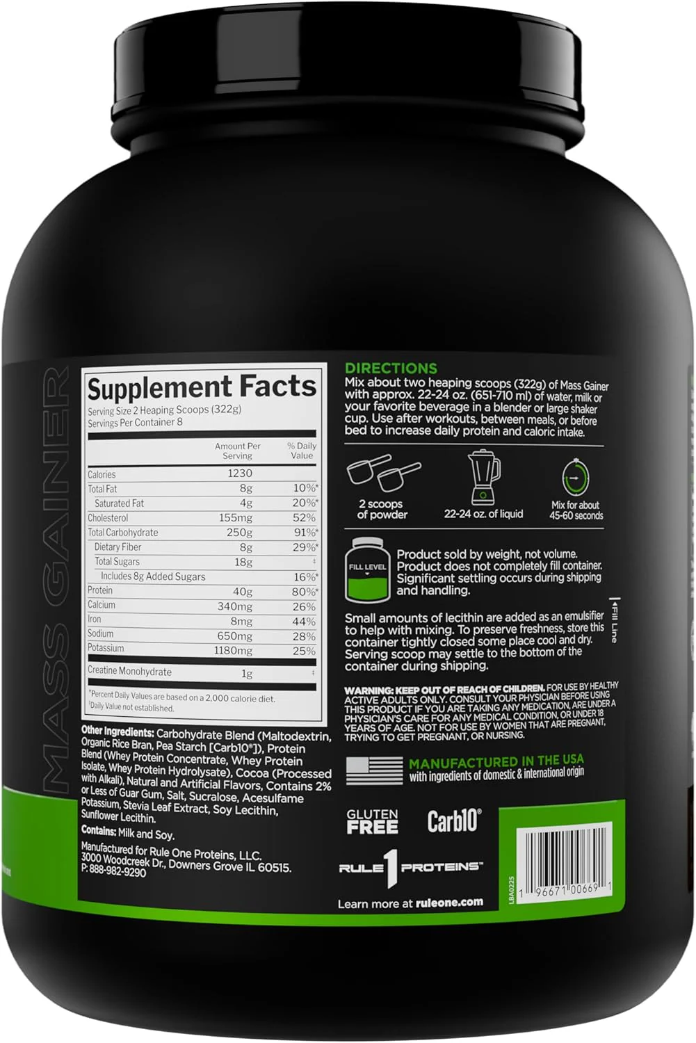 Rule One Mass Gainer | High Calorie Protein Powder - Image 2