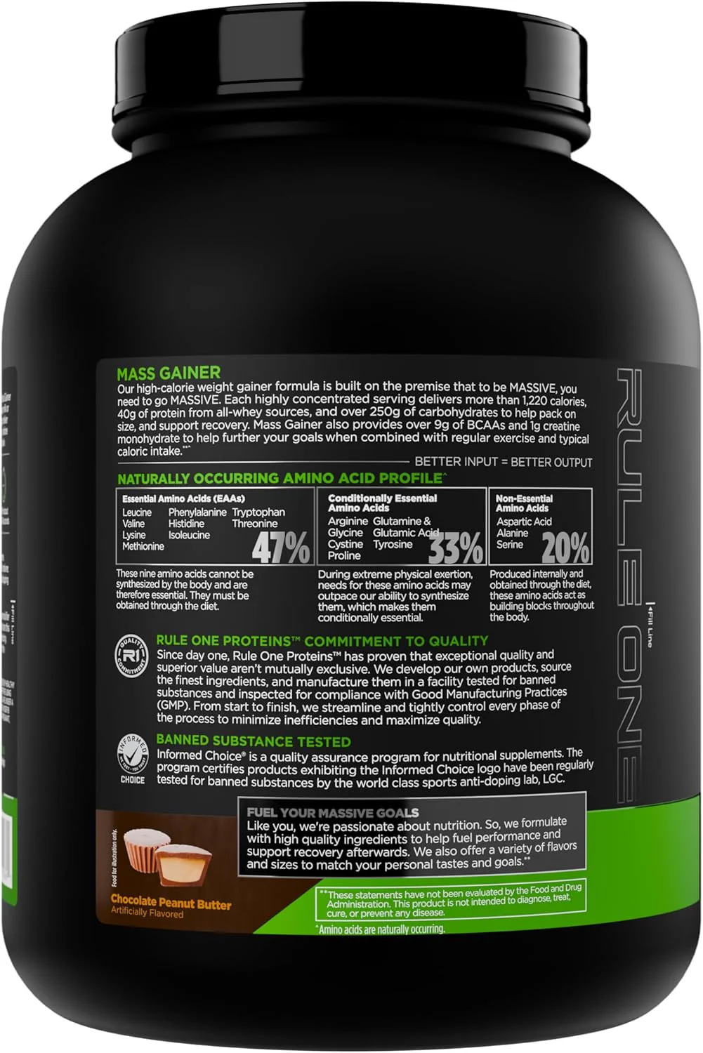 Rule One Mass Gainer | High Calorie Protein Powder - Image 3