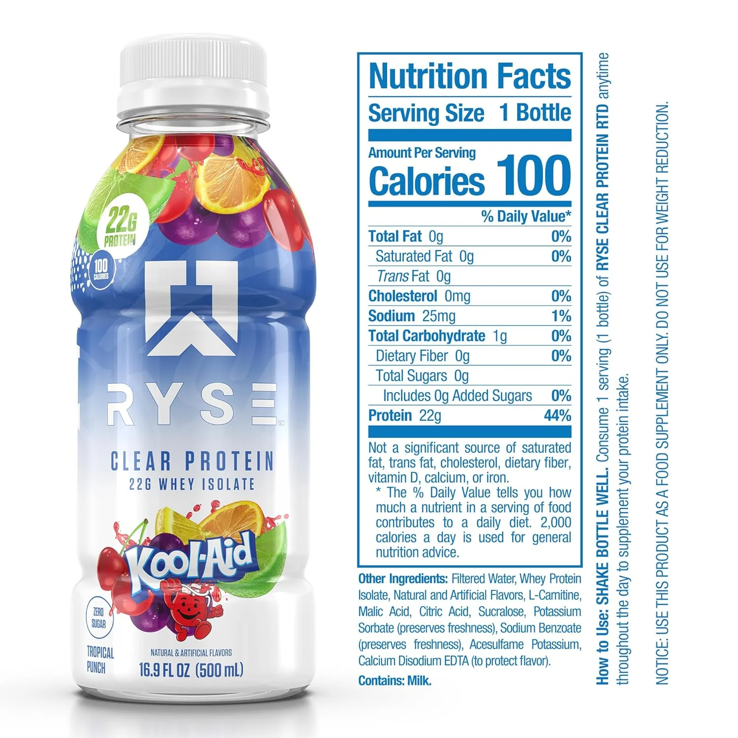 RYSE Clear Protein Drink – 22g Whey Isolate (12 Pack) - Image 6