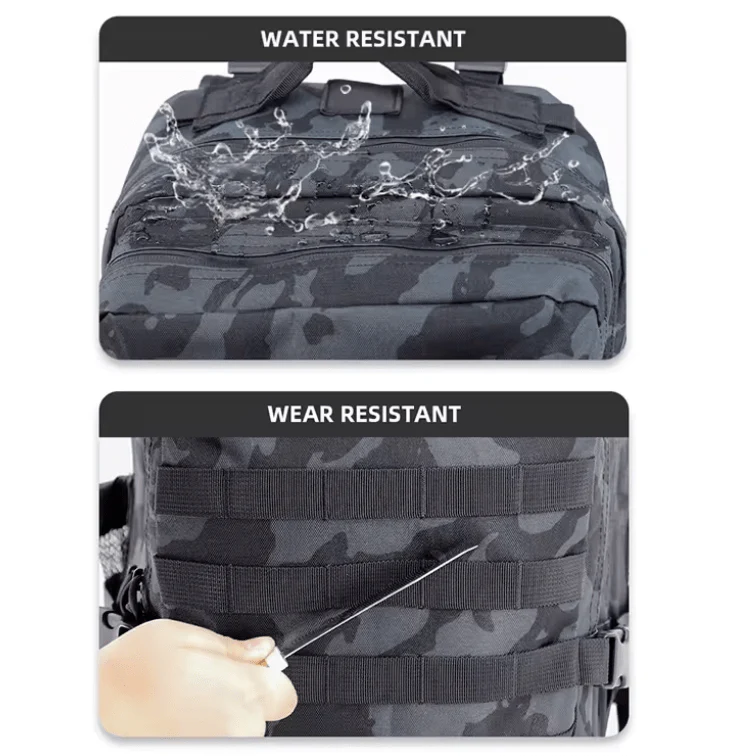 Tiger Fitness 45L Tactical Assault Backpack with Molle System, Waterproof Rucksack (Comes with 3D TF Scratch Logo Patch) - Image 13